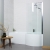 Prestige Oblique 1700mm P-Shaped Shower Bath with Front Panel and Screen