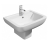 Prestige Options 600 Basin with Square Semi Pedestal 550mm Wide 1 Tap Hole