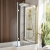 Prestige Ottone Brushed Brass L-Shaped Bath Screen 1400mm H x 820mm W - 6mm Glass