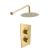 Prestige Ottone Thermostatic Concealed Shower Valve with Fixed Shower Head and Arm - Brushed Brass | Thumbnail Image