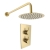Prestige Ottone Thermostatic Concealed Shower Valve with Fixed Shower Head and Arm - Brushed Brass