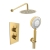 Prestige Ottone Thermostatic Concealed Shower Valve with Overhead Drencher and Sliding Handset - Brushed Brass | Thumbnail Image