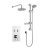 Prestige Plan Thermostatic Twin Round Push Button Concealed Mixer Shower with Shower Kit Round Head