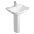 Prestige Primo Square Basin with Full Pedestal 550mm Wide - 1 Tap Hole | Thumbnail Image