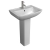 Prestige Pure Basin with Full Pedestal 550mm Wide 1 Tap Hole