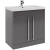 Prestige Purity 2-Door Floor Standing Vanity Unit with Mid Depth Ceramic Basin 800mm Wide - Storm Grey Gloss