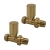 Prestige Round Straight Radiator Valves Pair - Brushed Brass | Thumbnail Image