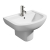 Prestige Studio Basin with Semi Pedestal 550mm Wide 1 Tap Hole