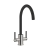 Prima+ Granite 1.5 Bowl inset Kitchen Sink With Swan Neck Mixer Tap 1000mm L x 500mm W - Black