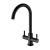 Prima Staten Swan Neck Dual Lever Kitchen Sink Mixer Tap - Black