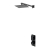 Delphi Edge Black Dual Concealed Shower Set with Fixed Head