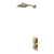 Delphi Edge Brushed Brass Dual Concealed Shower Set with Fixed Head