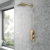 Delphi Edge Brushed Brass Dual Concealed Shower Set with Fixed Head