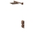 Delphi Edge Brushed Bronze Dual Concealed Shower Set with Fixed Head