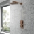 Delphi Edge Brushed Bronze Dual Concealed Shower Set with Fixed Head