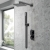 Delphi Edge Black Dual Concealed Shower Set with Fixed Head and Handset