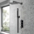 Delphi Edge Black Triple Concealed Shower Set with Fixed Head and Handset | Thumbnail Image