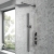 Delphi Edge Brushed Pewter Triple Concealed Shower Set with Fixed Head and Handset