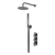 Delphi Loop Brushed Pewter Triple Concealed Shower Set with Fixed Head and Handset