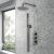 Delphi Loop Brushed Pewter Triple Concealed Shower Set with Fixed Head and Handset