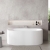 Delphi Paradise Fluted D-Shaped Back-to-Wall Freestanding Bath