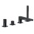 RAK Amalfi 4-Hole Bath Shower Mixer Tap Pillar Mounted - Matt Black