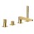 RAK Amalfi 4-Hole Bath Shower Mixer Tap Pillar Mounted - Brushed Gold