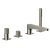 RAK Amalfi 4-Hole Bath Shower Mixer Tap Pillar Mounted - Brushed Nickel