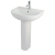 RAK Compact Basin and Full Pedestal 550mm Wide - 1 Tap Hole