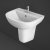 RAK Compact Basin and Semi Pedestal 550mm Wide - 1 Tap Hole