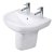 RAK Compact Basin and Semi Pedestal 550mm Wide - 2 Tap Hole