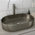 RAK Ingot Oval Countertop Wash Basin 550mm Wide - Brushed Nickel