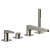 RAK Ischia 4-Hole Bath Shower Mixer Tap Pillar Mounted - Brushed Nickel