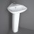 RAK Origin 62 Corner Basin and Full Pedestal 450mm Wide - 1 Tap Hole