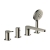 RAK Petit Round 4-Hole Bath Shower Mixer Tap Pillar Mounted - Brushed Nickel | Thumbnail Image