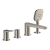 RAK Petit Square 4-Hole Bath Shower Mixer Tap Pillar Mounted - Brushed Nickel