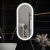 RAK Picture Oval LED Illuminated Bathroom Mirror with Demister Pad 1000mm H x 450mm W - Chrome | Thumbnail Image