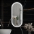 RAK Picture Oval LED Illuminated Bathroom Mirror with Demister Pad 1000mm H x 450mm W - Matt Black