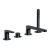 RAK Portofino 4-Hole Bath Shower Mixer Tap Pillar Mounted - Matt Black