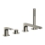 RAK Portofino 4-Hole Bath Shower Mixer Tap Pillar Mounted - Brushed Nickel