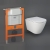RAK Resort Rimless Wall Hung Toilet with Ecofix 820mm Toilet Frame - Slim Sandwich Soft Close Seat
