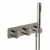 RAK Round Horizontal Thermostatic Concealed Dual Outlet Shower Valve with Handset - Brushed Nickel