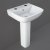 RAK Series 600 Basin and Full Pedestal 520mm Wide - 2 Tap Hole