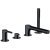RAK Sorrento 4-Hole Bath Shower Mixer Tap Pillar Mounted - Matt Black