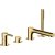 RAK Sorrento 4-Hole Bath Shower Mixer Tap Pillar Mounted - Brushed Gold