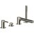 RAK Sorrento 4-Hole Bath Shower Mixer Tap Pillar Mounted - Brushed Nickel