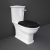 RAK Washington Close Coupled Toilet with Horizontal Outlet & Lever Cistern - Black Seat