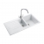 Rangemaster Andesite 1.5 Bowl Kitchen Sink with Waste Kit 1000mm L x 500mm W - Crystal White