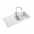 Rangemaster Andesite 1.5 Bowl Inset Kitchen Sink with Waste Kit 1000mm L x 500mm W - Crystal White