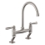Rangemaster Aquaclassic Belfast Traditional Bridge Dual Lever Kitchen Sink Mixer Tap - Brushed
